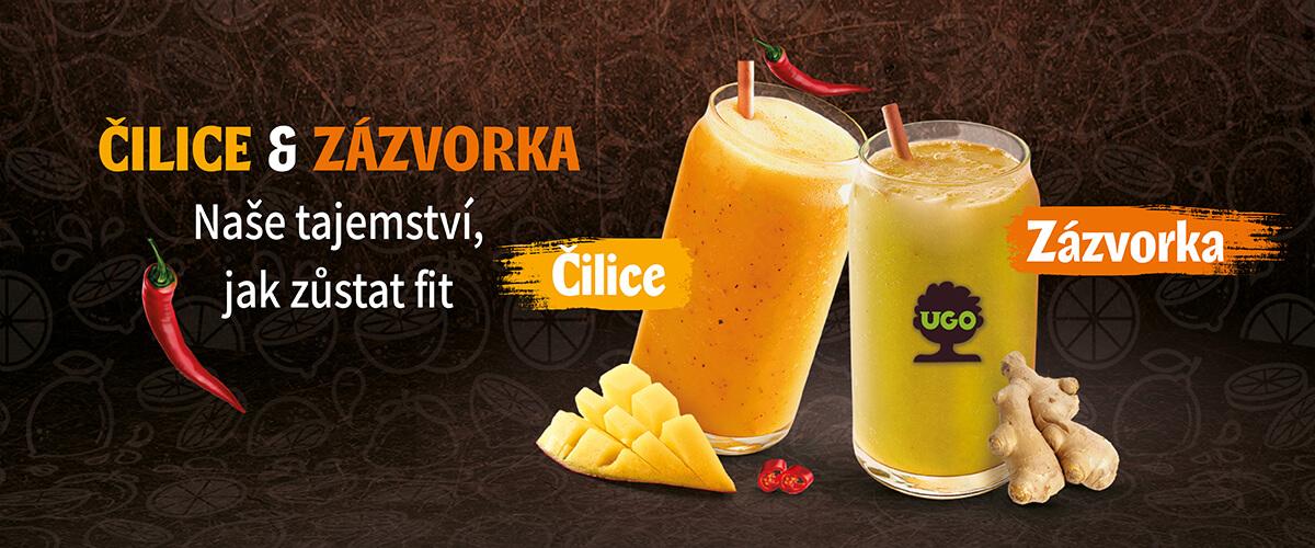 UGO sezónní drinky Čilice a Zázvorka